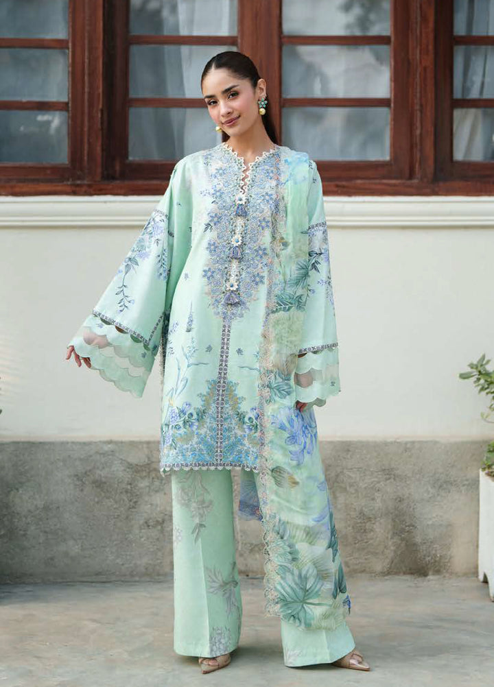 Whispered Florals by Roheenaz Unstitched Embroidered Lawn 3 Pcs Suit RNZ26UWF D-18 A SOFT MEADOW - Summer
