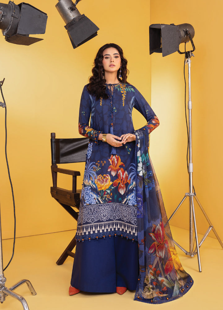 M Basics By Maria B Unstitched Digital Printed Linen 3 Piece MB25UW 1109-B - Winter Collection