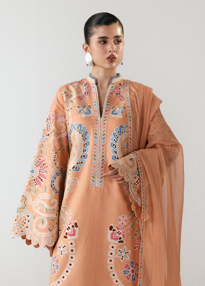 Jugnu by Hussain Rehar Unstitched Embroidered Cotton 3 Piece Suit HR26UCJ Nila JUG-LD D#1283 - Eid Collection