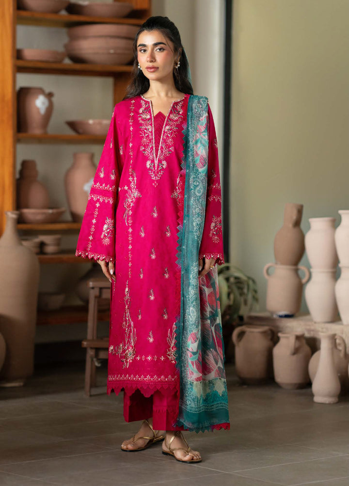 Raha by Nureh Unstitched Embroidered Jacquard Lawn 3 Piece Suit NU26URJ NE-236 - Festive Collection
