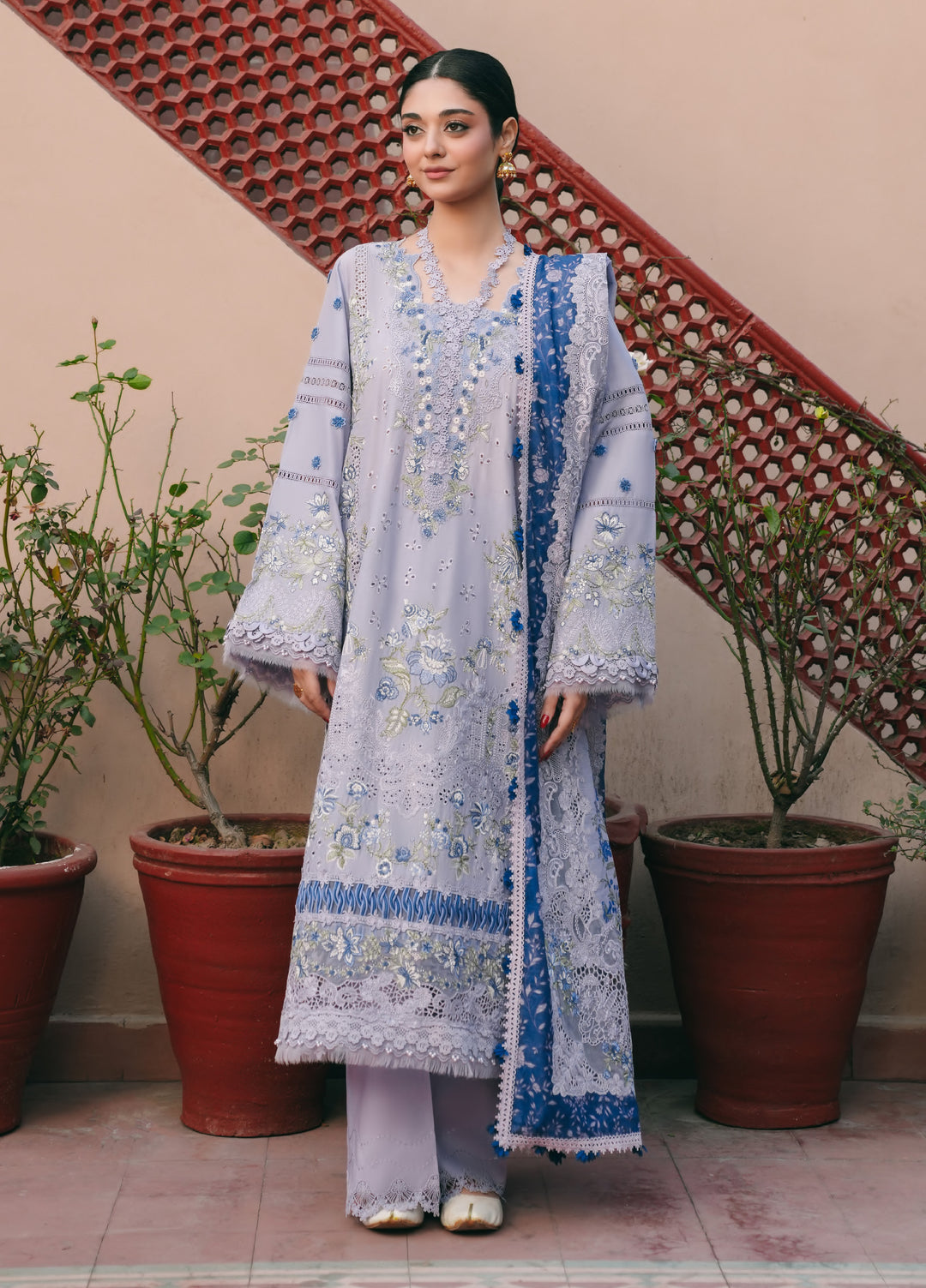 Ek Fasana by Kahf Premium Unstitched Embroidered Luxury Lawn 3 Piece Suit KHF26UFL KLB NAZNEEN 7B - Festive Collection