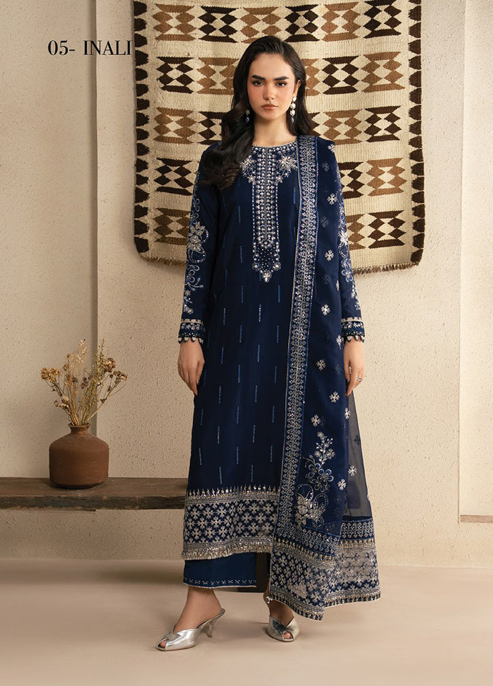 Neoma by Xenia Formals Unstitched Embroidered Raw Silk 3 Piece Suit XE26UNF 05- INALI - Festive Collection