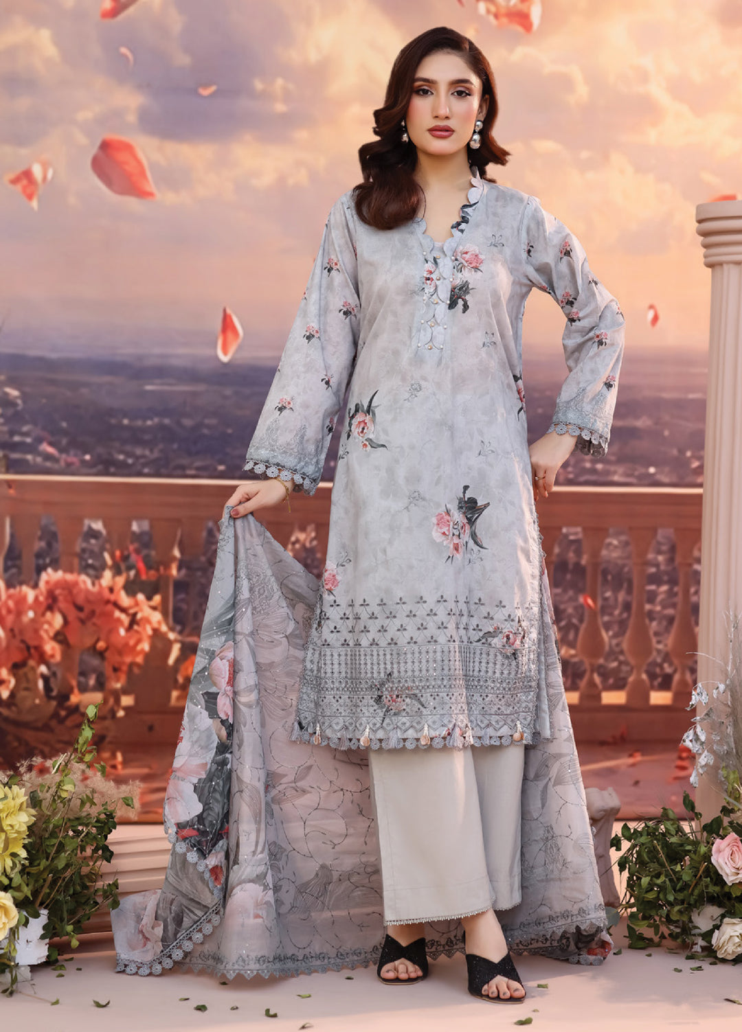 Salina by Regalia Textile Unstitched Cutwork Embroidered Lawn 3 Piece Suit RG26USCL D-4 - Summer Collection