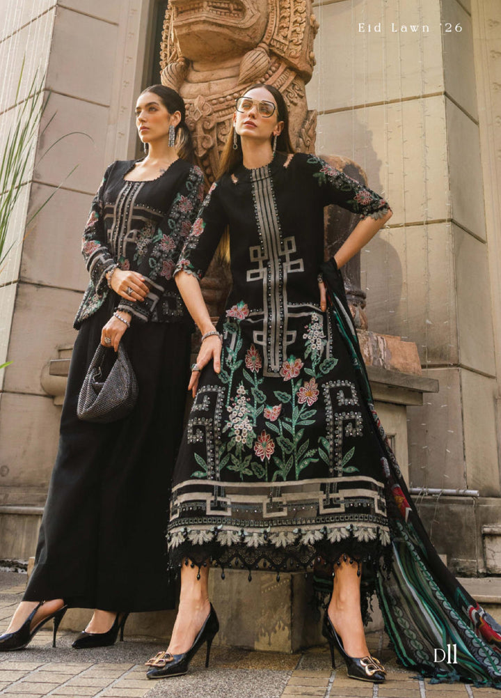 Maria B Unstitched Embroidered Lawn 3 Piece Suit MB26ULE D11 - Eid Collection