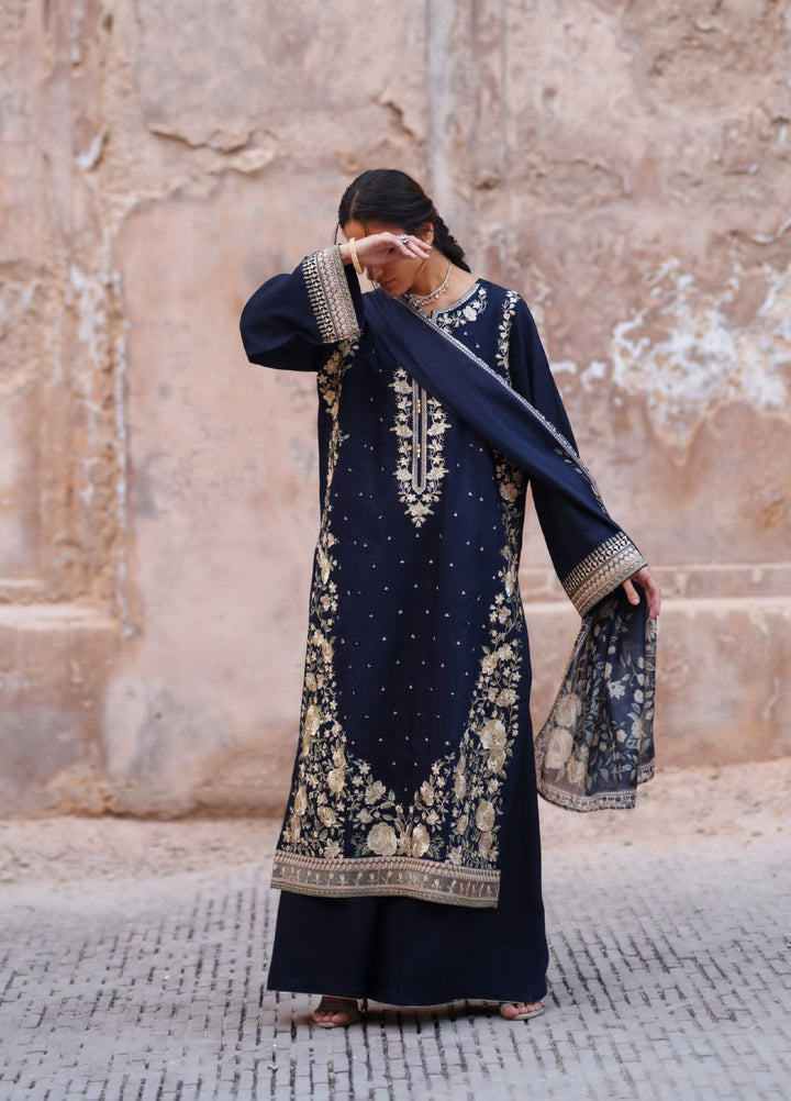 Darbar by Casuallite Pret Embroidered Silk Viscose 3 Piece Suit CSL26PDD-07 - Festive Collection