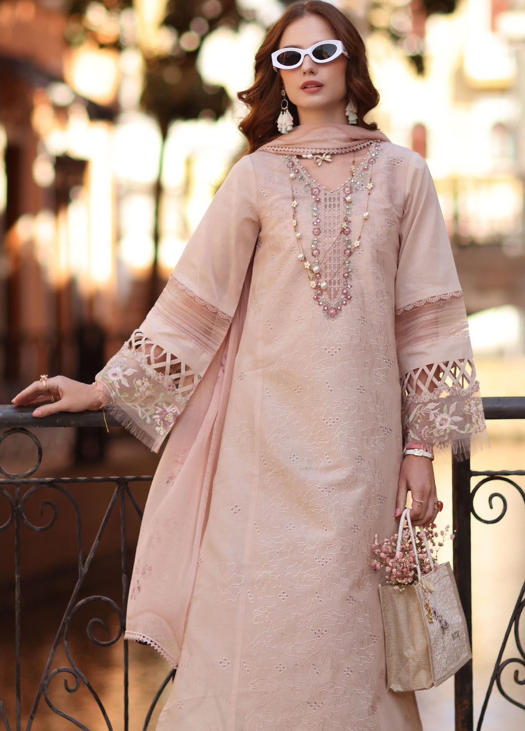 Noor by Saadia Asad Unstitched Embroidered Lawn 3 Piece Suit SA26UNE D-06B - Eid Collection