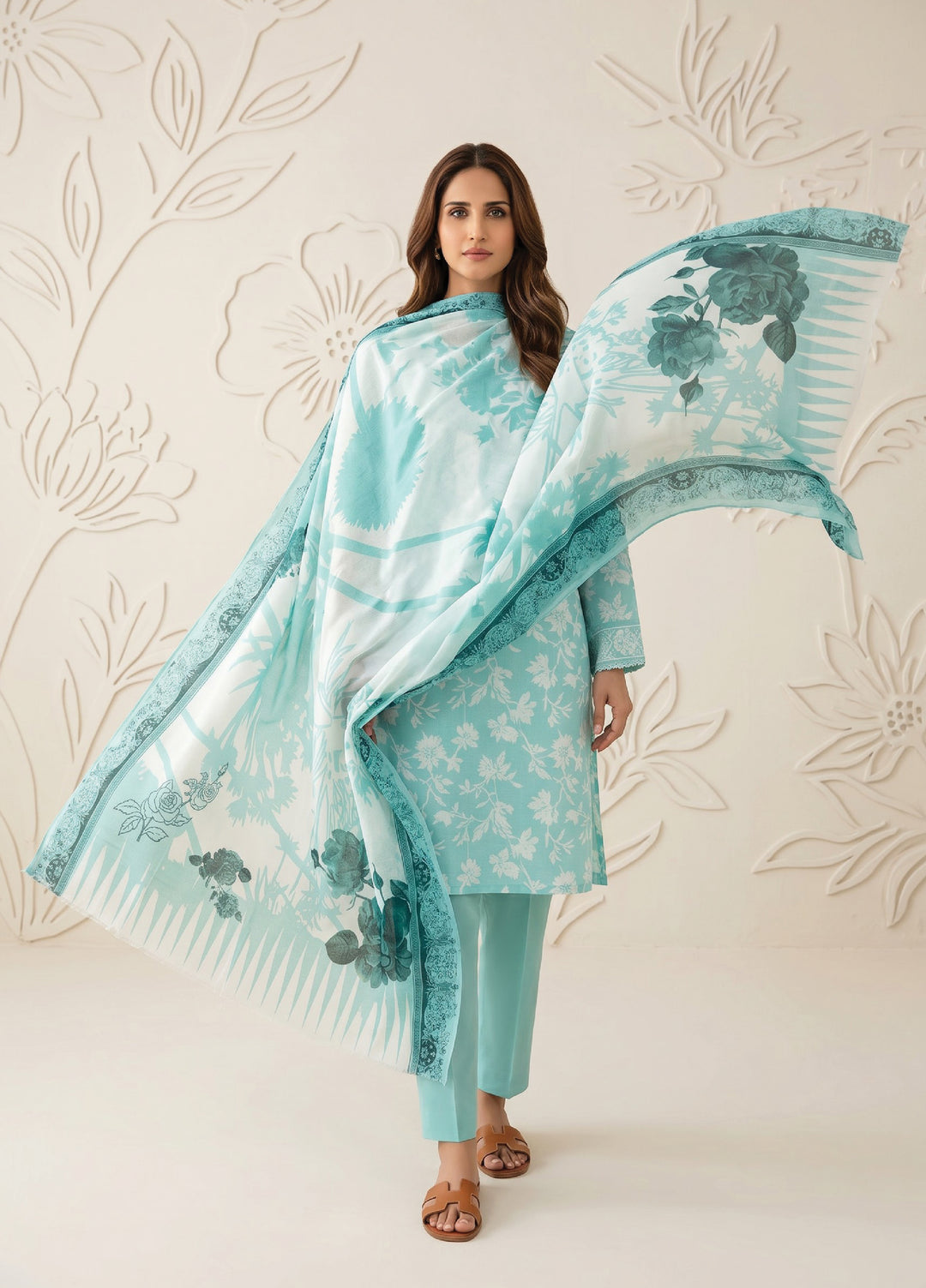 Salina by Regalia Textiles Unstitched Printed Lawn 3 Piece Suit RG26USII D-7 - Casual Collection
