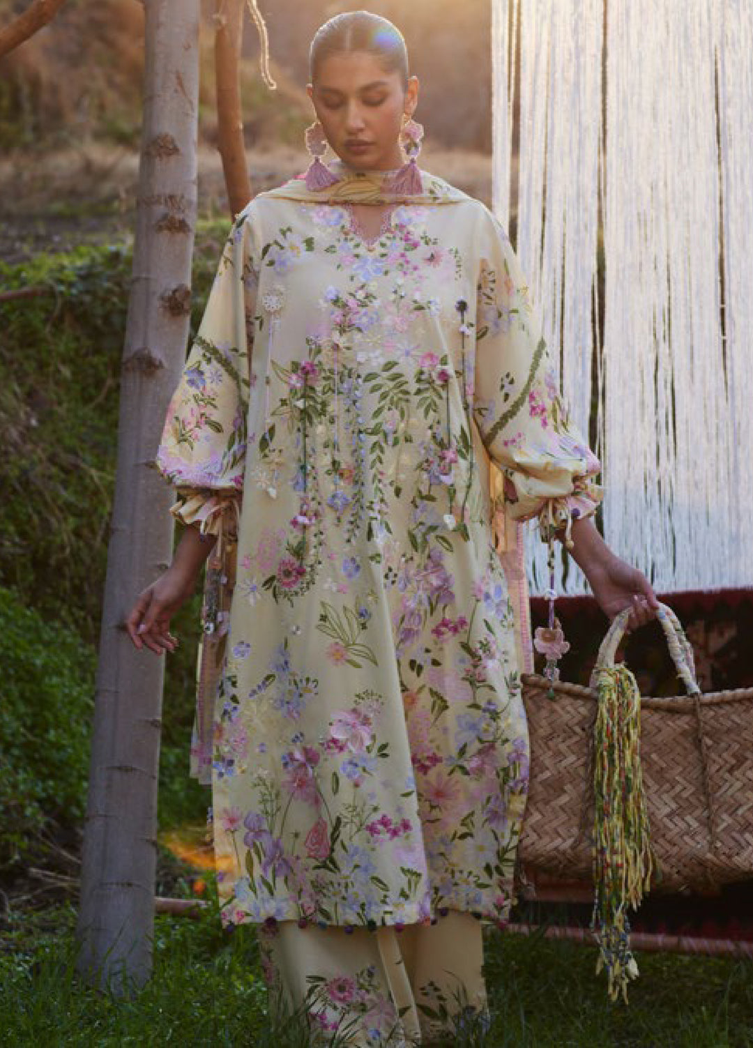 Meili by Zaha Unstitched Embroidered Lawn 3 Piece Suit ZK26UML ZL26-12B - Festive Collection