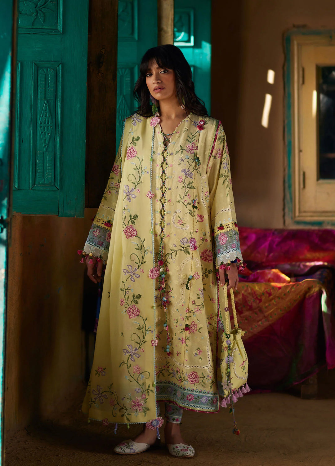 Meili by Zaha Unstitched Embroidered Lawn 3 Piece Suit ZK26UML ZL26-03B - Festive Collection