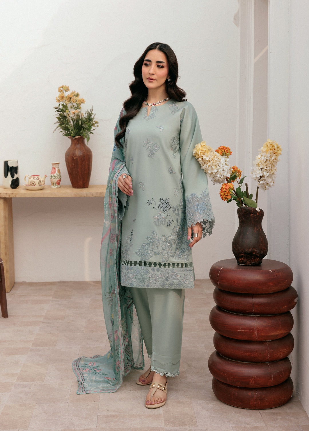 Zync by Florent Untitched Lawn Embroidered 3 Piece Suit FL26UZ FZ-2A - Summer Collection