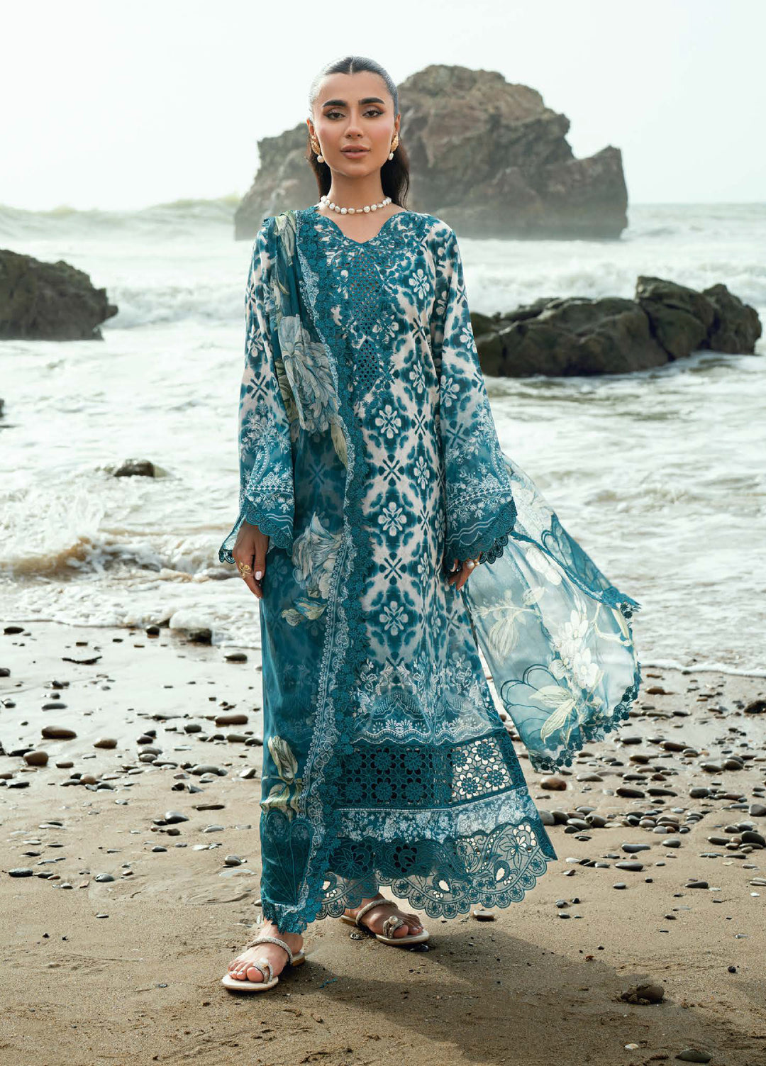 Gardenia by Nureh Unstitched Embroidered Lawn 3 Piece Suit NU26UGL NSG-204 - Summer Collection