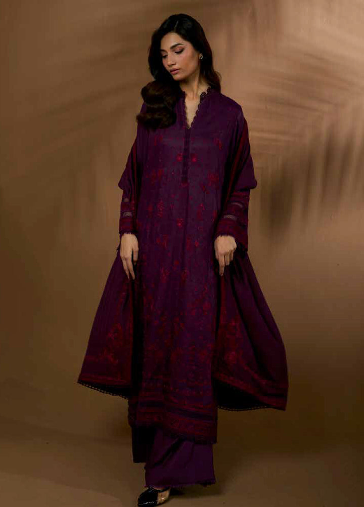 Sobia Nazir Unstitched Shawl Embroidered Herringbone 3 Piece SN25SW D-02 B - Winter Collection