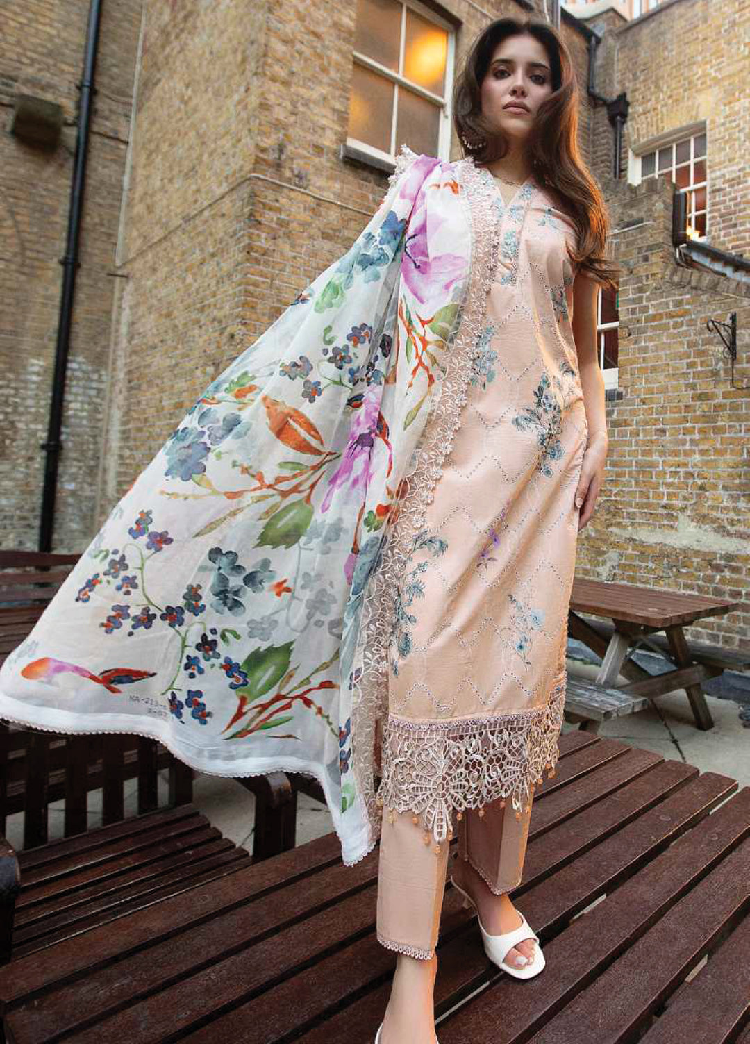 Sunshine Bloom by Al Zohaib Unstitched Embroidered Lawn 3 Piece Suit AZ26USL D6 - Summer Collection