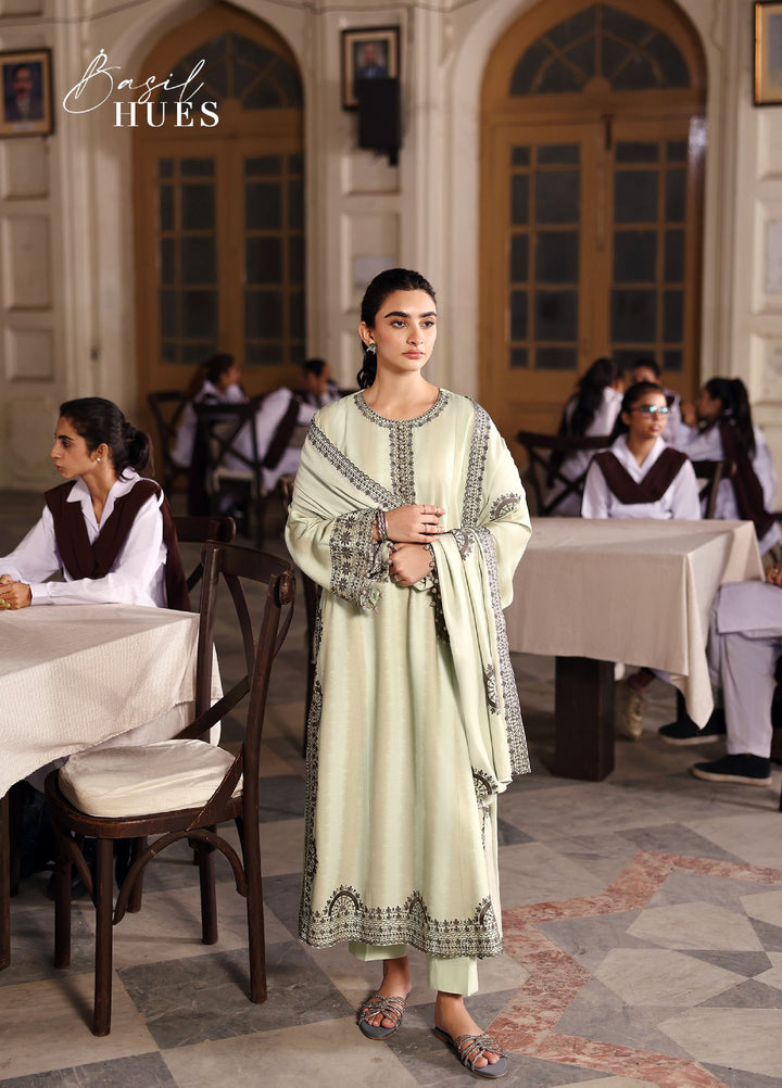 Cross Stitch Unstitched RTS Marina Embroidered Suits 3 Piece CS25MW D-05  Basil Hues - Winter Collection