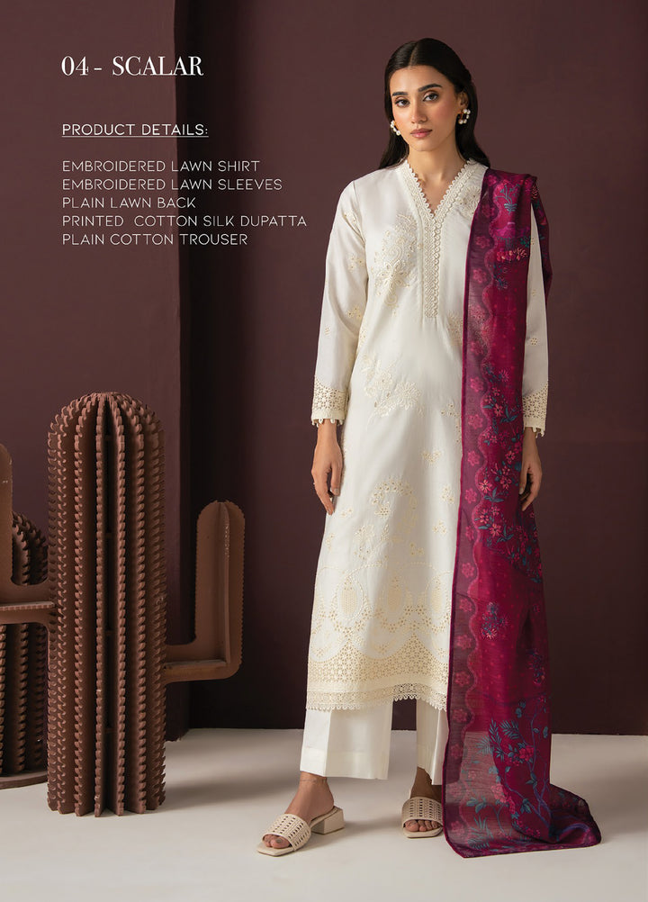 Namah by Xenia Formals Unstitched Embroidered Lawn 3 Piece Suit XF26UNL Scalar 04 - Festive Collection