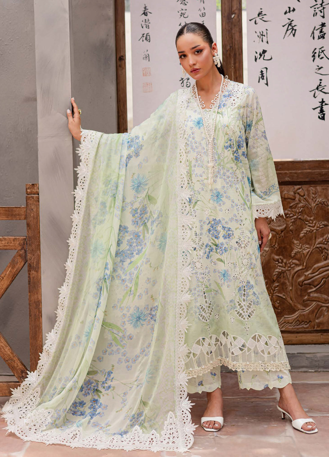 Bloom by Nureh Unstitched Embroidered Lawn 3 Piece Suit NU26UBL BL-12 - Festive Collection
