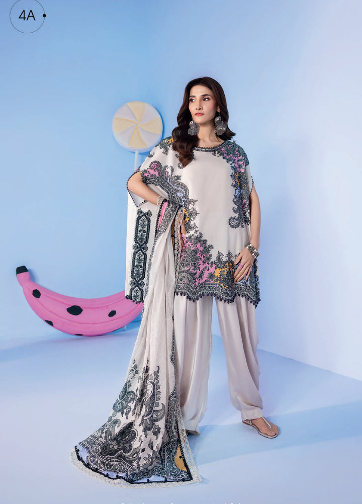 M Basics by Maria B Unstitched Embroidered Lawn 3 Piece Suit MB26UMB MB-CUSV13-4A - Summer Collection