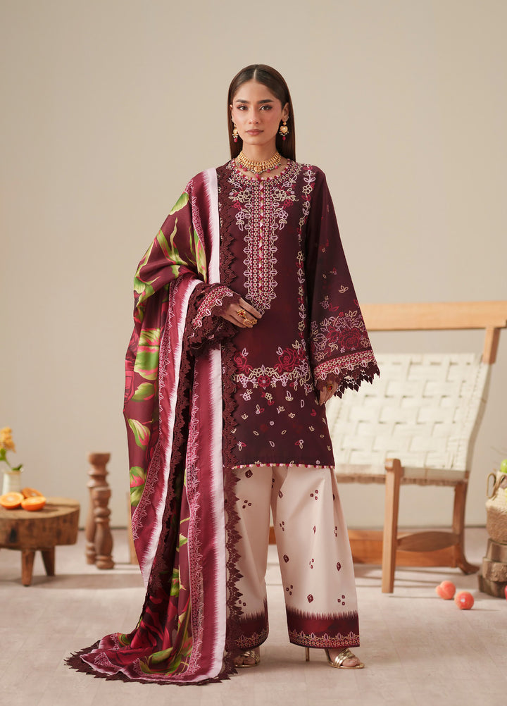 JoJo by Bin Ilyas Unstitched Embroidered Lawn 3 Piece Suit BI26UJJ D-81B - Summer Collection