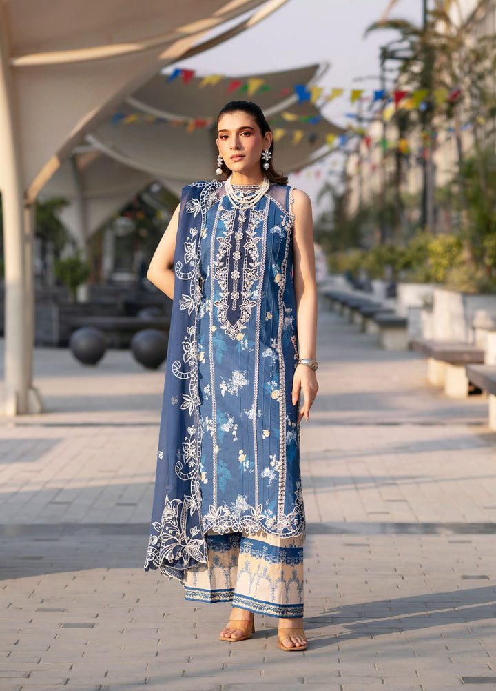 Broadway by Mahnur Unstitched Embroidered Lawn 3 Piece Suit MN26UB BW-003 - Summer Collection