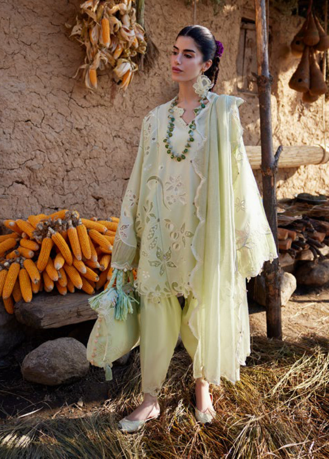 Meili by Zaha Unstitched Embroidered Lawn 3 Piece Suit ZK26UML ZL26-14B - Festive Collection