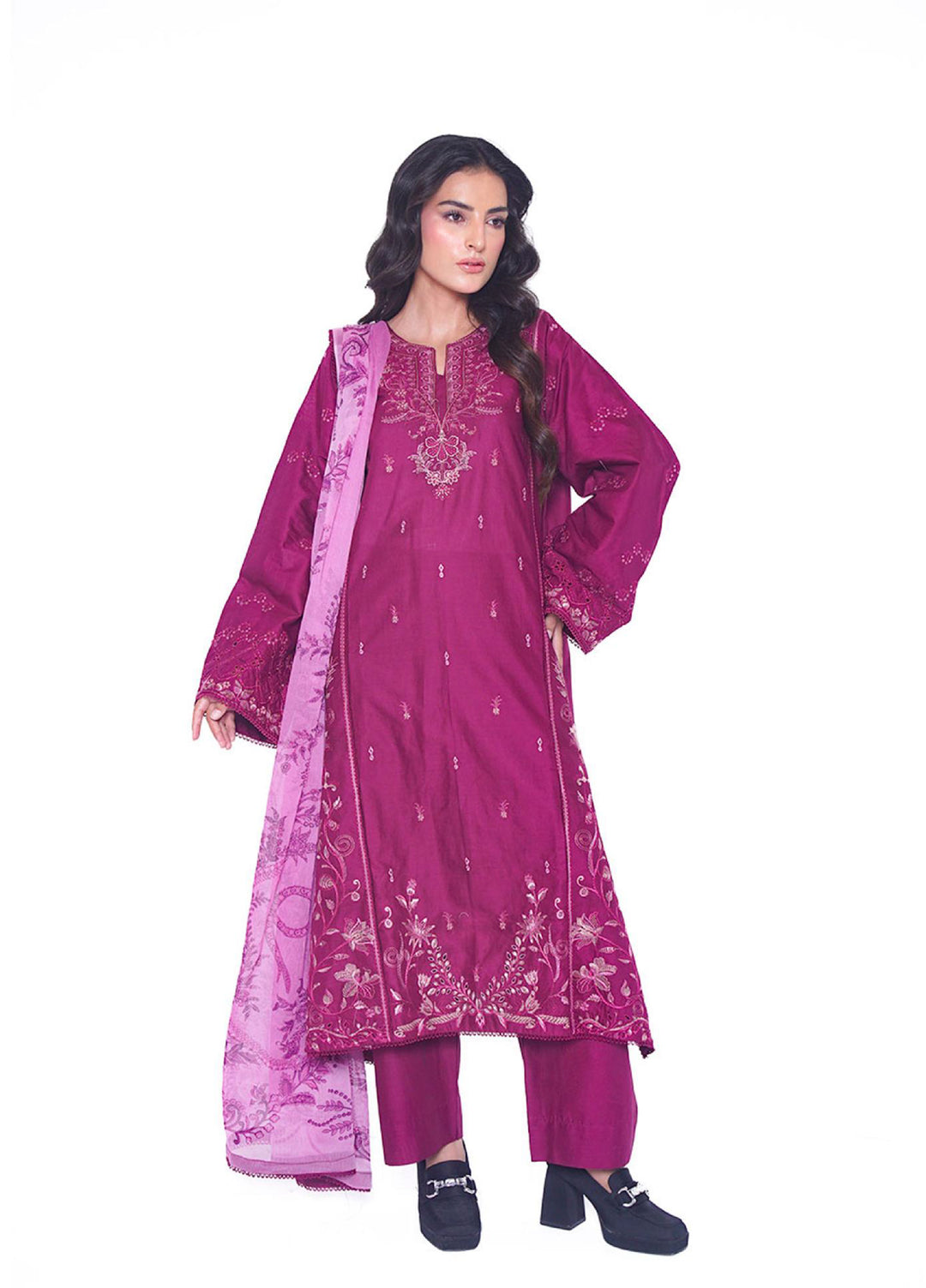 Ileen by naba bilal Unstitched Embroidered Lawn 3 Piece Suit IN26UEL Aira - Casual Collection