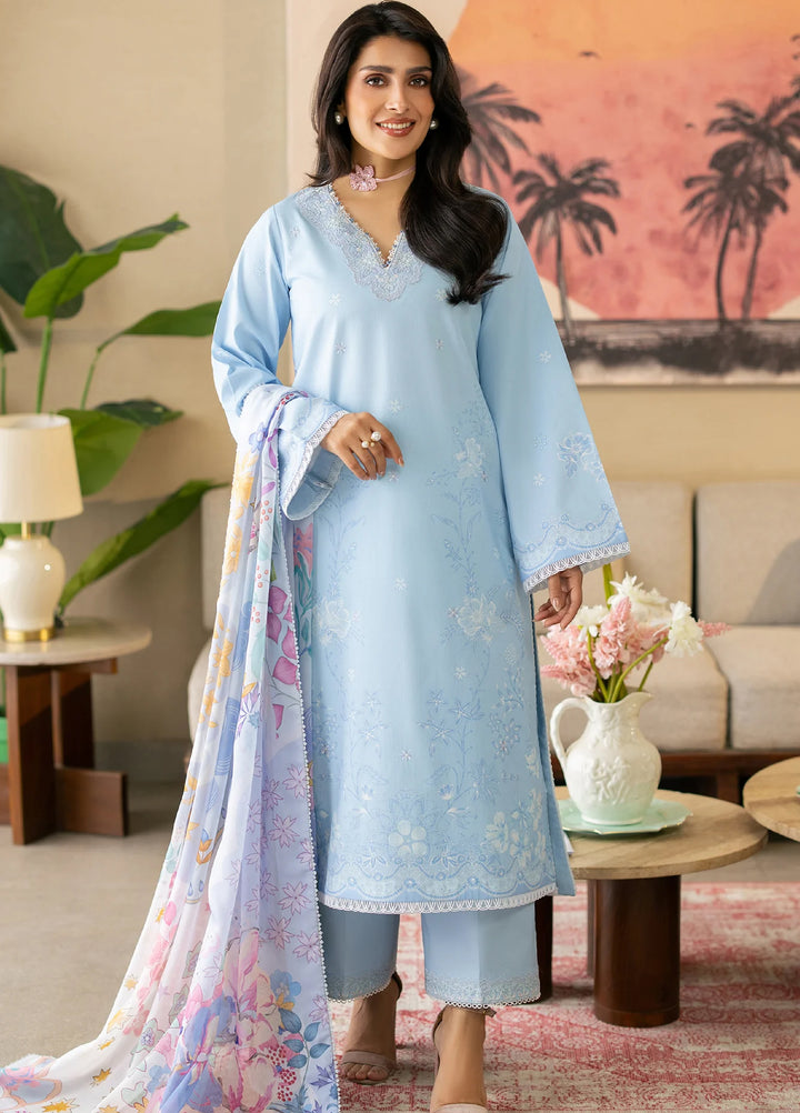 Afsanah by Seran Unstitched Embroidered Lawn 3 Piece Suit SN26UAVII D5-IMA - Summer Collection