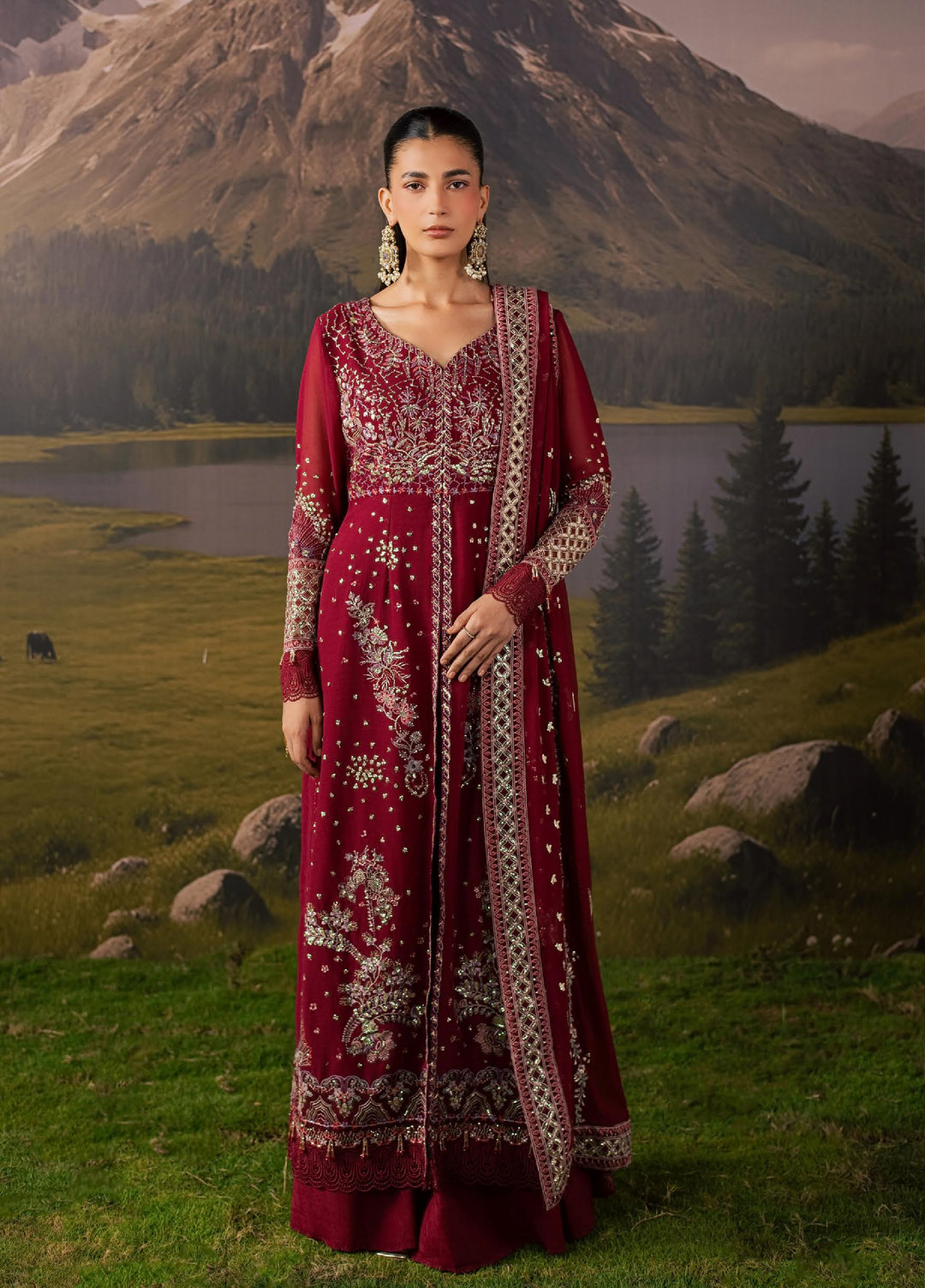 Divani by Daria Unstitched Embroidered Chiffon 4 Piece Suit DN26UD DA 121 4-CAROL - Festive Collection
