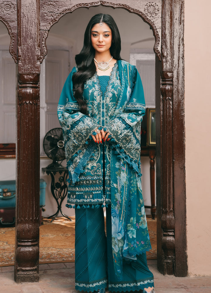 Ek Fasana by Kahf Premium Unstitched Embroidered Luxury Lawn 3 Piece Suit KHF26UFL KLB-5A MORNI - Festive Collection