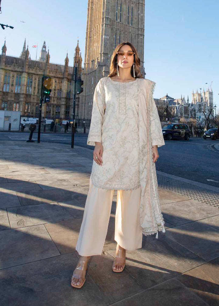 AL Zohaib Dhagakari Unstitched Embroidered Lawn 3 Piece Suit AZ26UD D-1 - Summer Collection