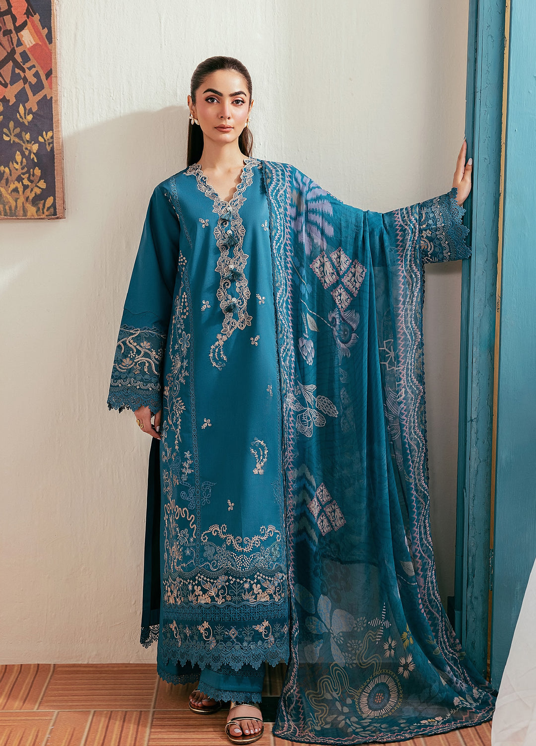 Zync by Florent Unstitched Embroidered Lawn 3 Piece Suit FL26ULZ FZ-4A - Summer Collection
