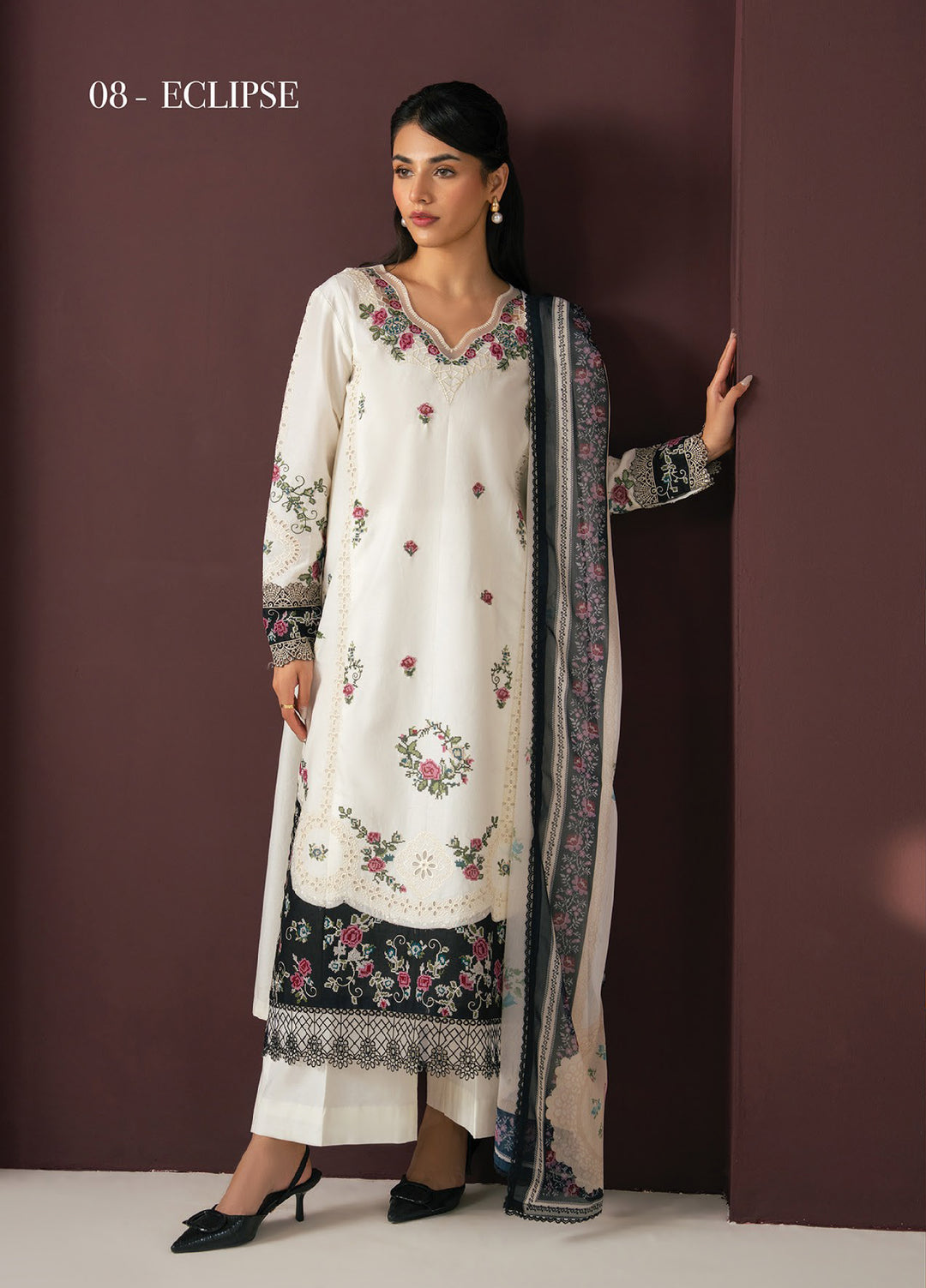 Namah by Xenia Formals Unstitched Embroidered Lawn 3 Piece Suit XF26UNL 08 - ECLIPSE - Festive Collection