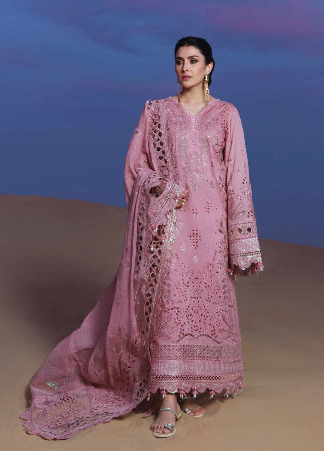Aman by Nureh Unstitched Embroidered Luxury Lawn 3 Piece Suit NU26UA NE-232 - Festive Collection