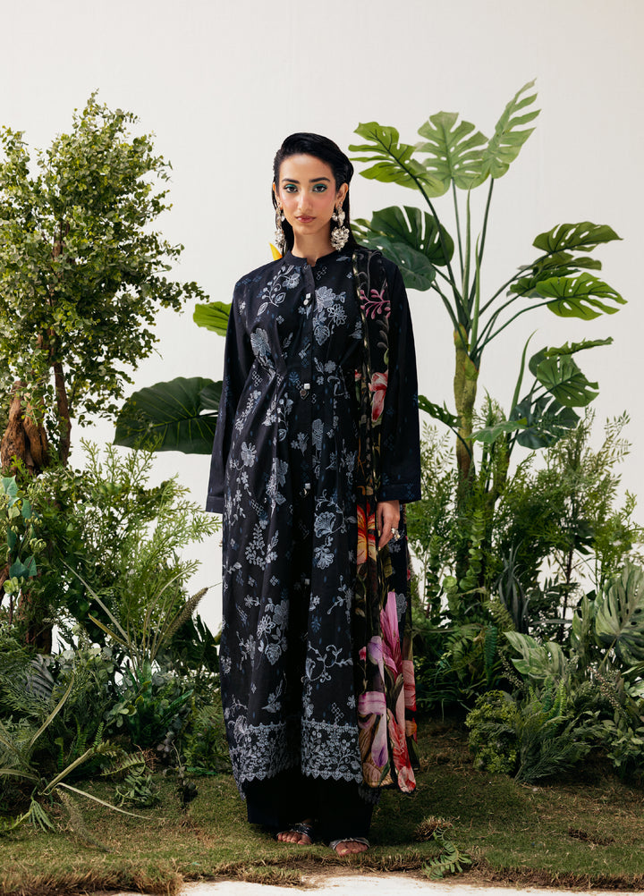 Zync by Florent Unstitched Embroidered Printkari Lawn 3 Piece Suit FL26UZP FZ-3B - Summer Collection