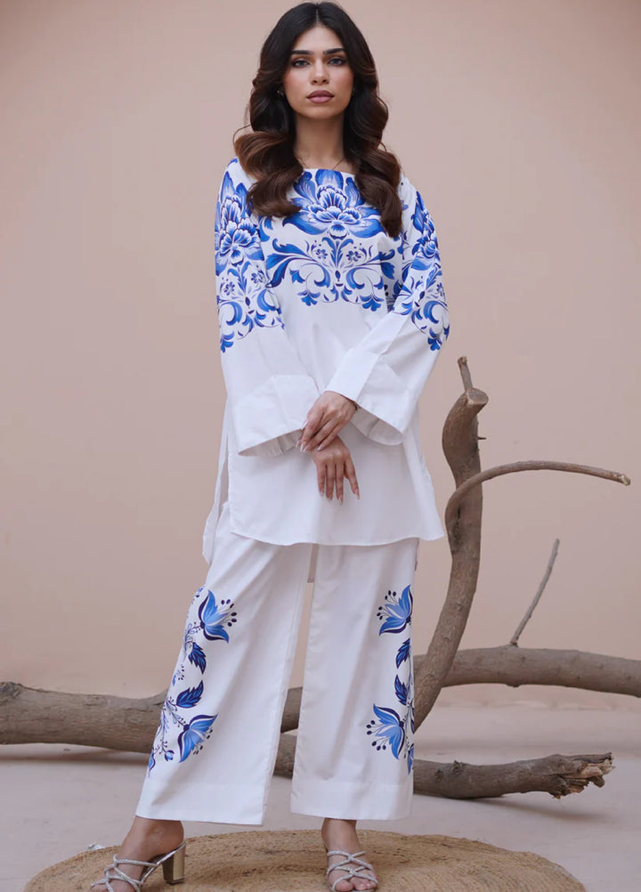 Nairah Women Pret Printed Crepe Suit NAH26PN Azure White - Spring Collection
