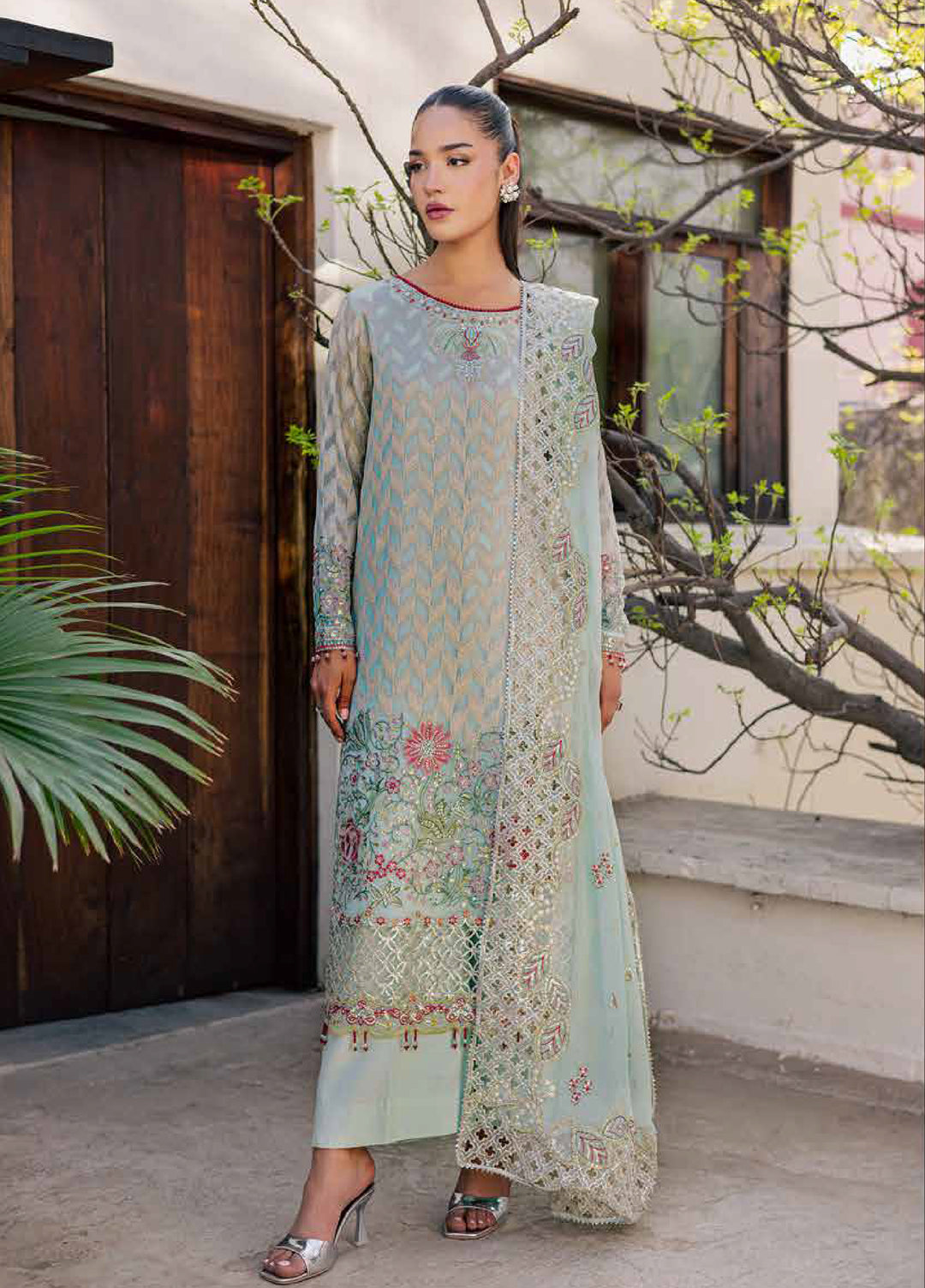 Heirloom by Daria Unstitched Embroidered Chiffon 4 Piece Suit DC26UCH DA-55 - Festive Collection