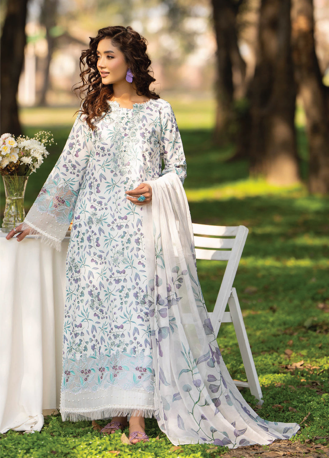 Eden Garden by Humdum Unstitched Embroidered Lawn 3 Piece Suit HB26UED D-07 - Summer Collection