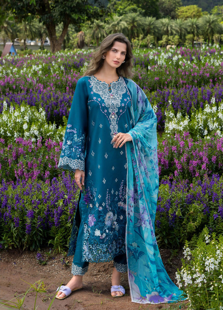 The Secret Garden by Mushq Hemline Unstitched Lawn 3 Piece Suit MU26USG D-15B Emerald Fern - Summer Collection