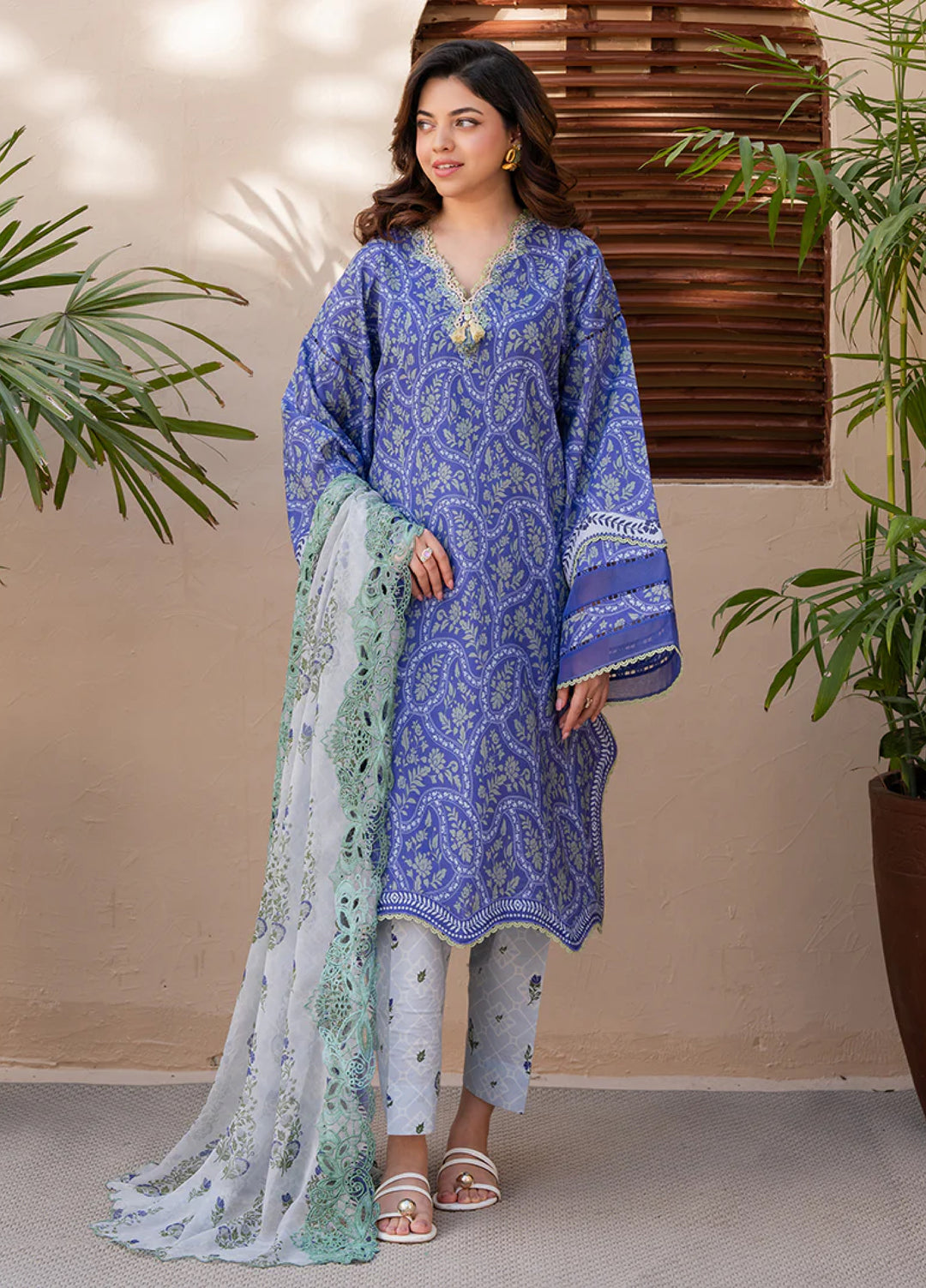 Summer in Bloom By Roheenaz Unstitched Printed Lawn 3 Piece Suit RN26USBL 32A Botanica - Festive Collection