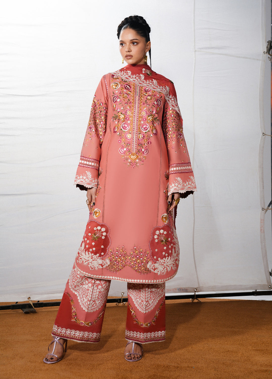 Jugnu by Hussain Rehar Unstitched Embroidered Cotton 3 Piece Suit HR26UJC DINAZ - Festive Collection