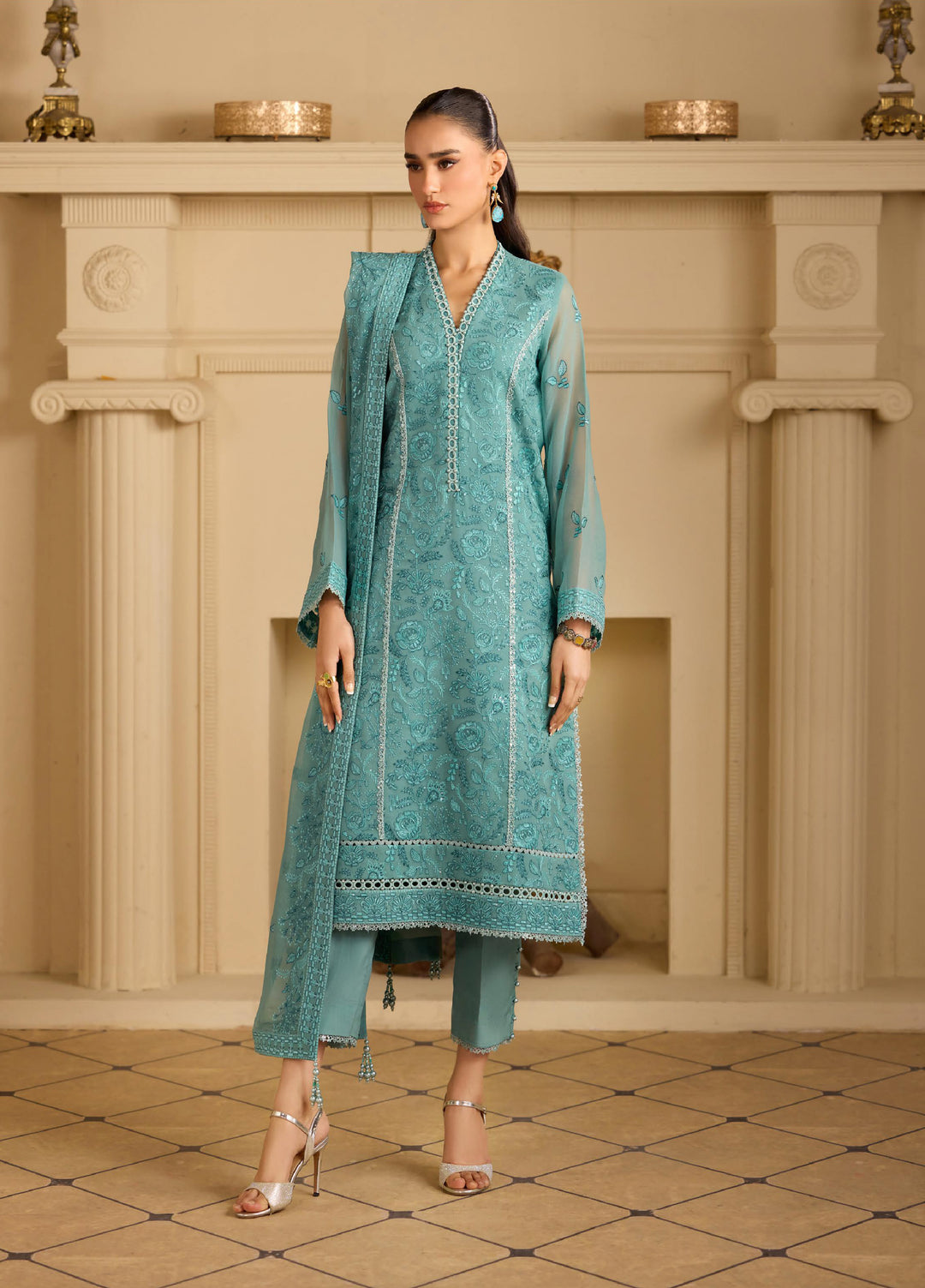Alizeh Fashion Unstitched Embroidered Chiffon 3 Piece Suit AF26UCF AF-CH-2249-Abrish - Festive Collection