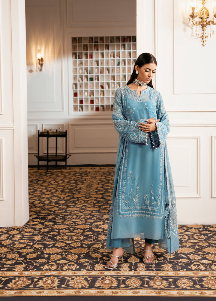 Check In by Zarizaa Embroidered Chiffon 3 Piece Suit ZZ26UCI DEW - Festive Collection