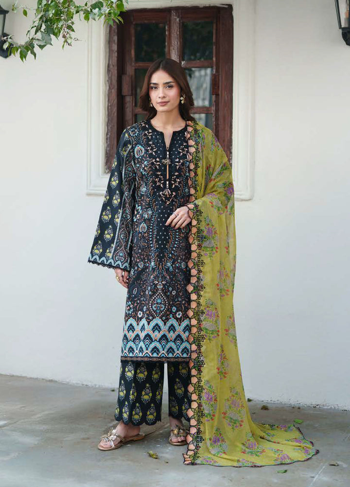 Whispered Florals by Roheenaz Unstitched Embroidered Lawn 3 Pcs Suit RNZ26UWF D-16 A GARDEN MIST - Summer