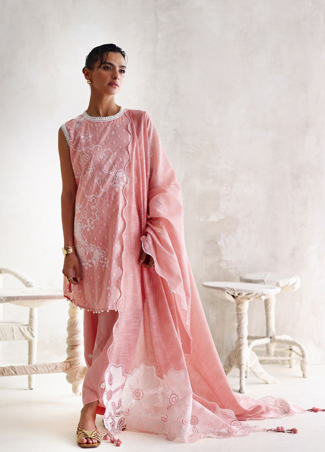 The Luxe by Gul Ahmed Unstitched Embroidered Jacquard 3 Piece Suit GA26ULL Velvet Rose SP 62013 - Casual Collection
