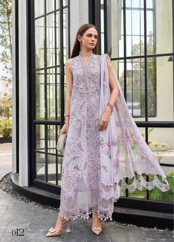 Maria B Unstitched Embroidered Lawn 3 Piece Suit MB26ULE D12 - Eid Collection