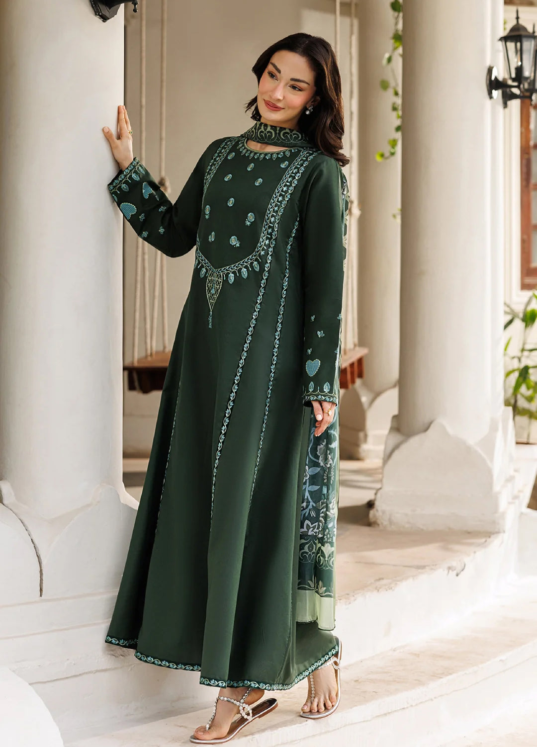 Mistfall Ramadan Edit by Panache Women RTW Embroidered Cotton 3 Piece Vail - Casual Collection