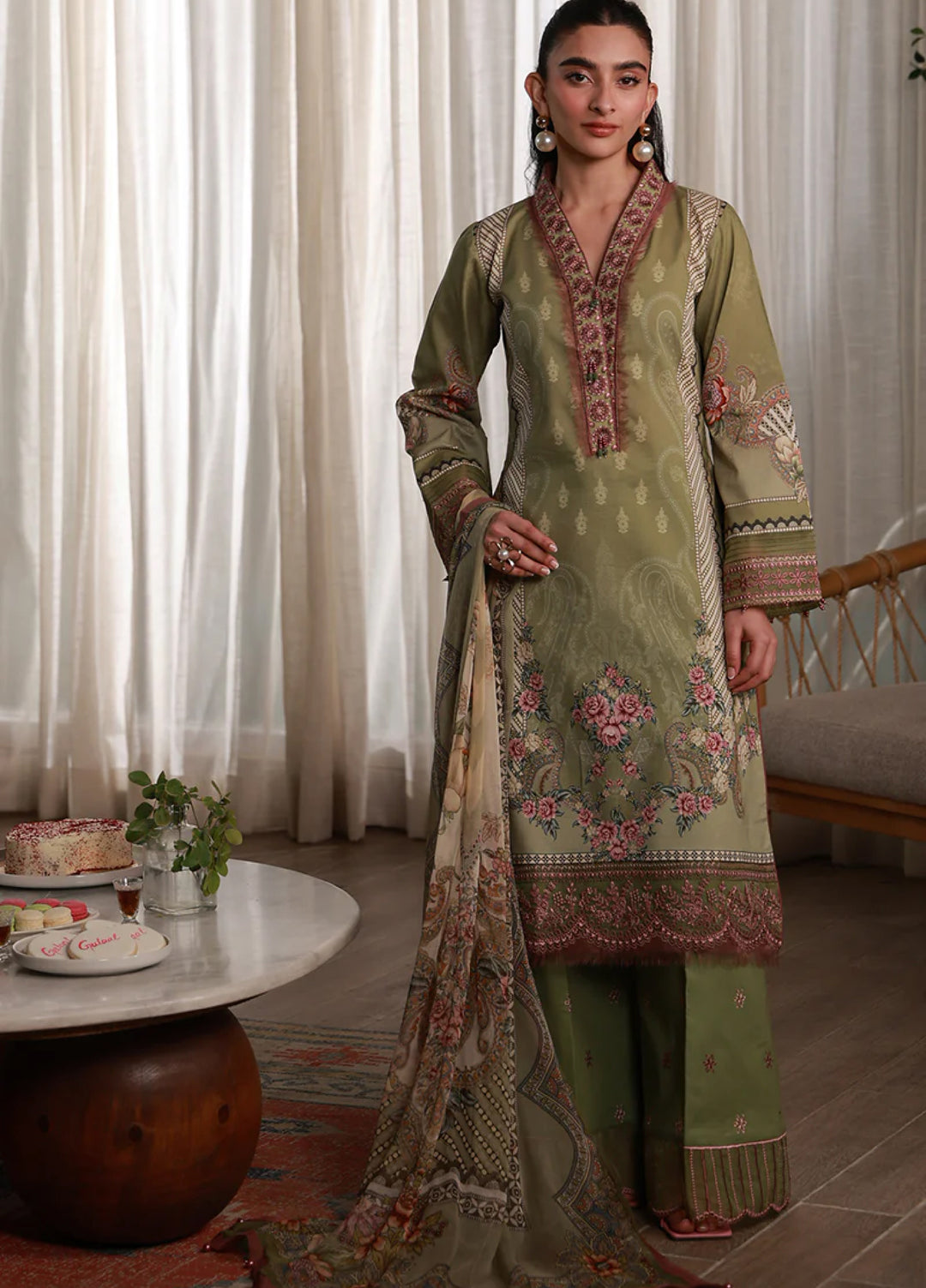 Delia by Gulaal Unstitched Embroidered Lawn 3 Piece Suit GL26UD D-12 Alma - Summer Collection