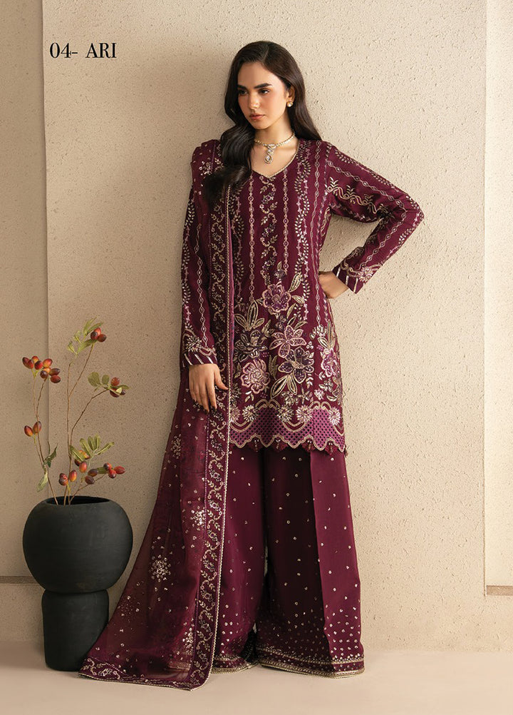 Neoma by Xenia Formals Unstitched Embroidered Korean Silk 3 Piece Suit XE26UNF 04- ARI - Festive Collection