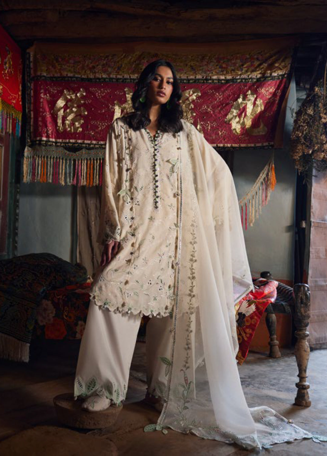 Meili by Zaha Unstitched Embroidered Lawn 3 Piece Suit ZK26UML ZL26-05A - Festive Collection