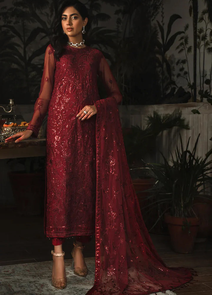 Zarif Women Unstitched Embroidered Net 3 Piece Suit ZR26UFC ZLR 01 MARLENE - Festive Collection