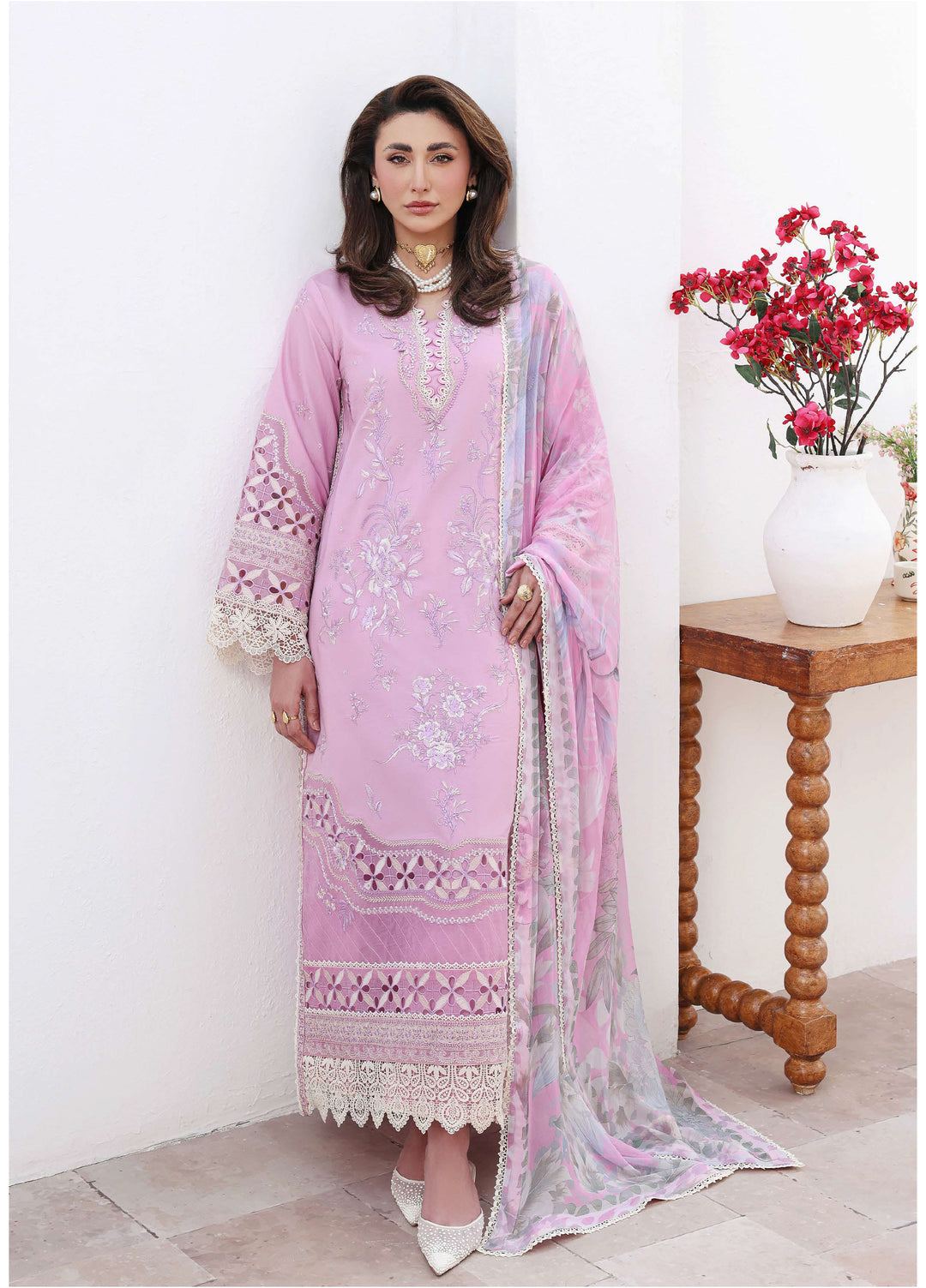 Floral Reverie by Roheenaz Unstitched Embroidered Lawn 3 Piece Suit RN26UFRL PASTEL DREAM - Festive Collection
